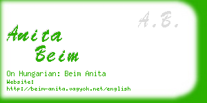 anita beim business card